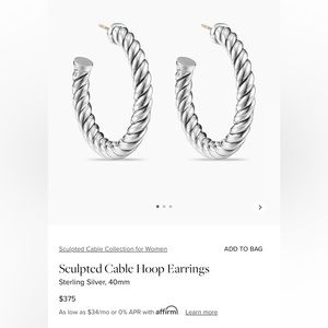David Yurman Cable sculpted hoops